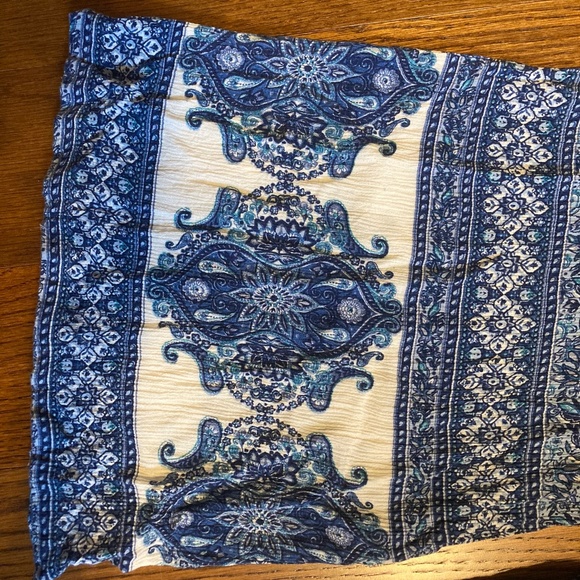 Angie Wide Leg Floral Blue Pants - Picture 4 of 5